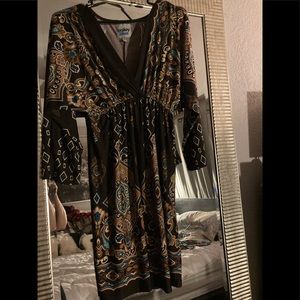 Beautiful Fall empire waist polyester dress